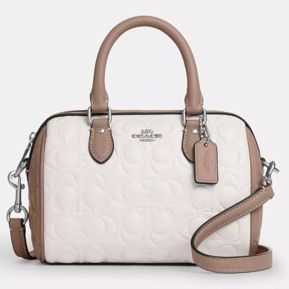 NWT COACH Mini Rowan Crossbody Bag In Blocked Signature Leather - CY744 $378 - Picture 2 of 14